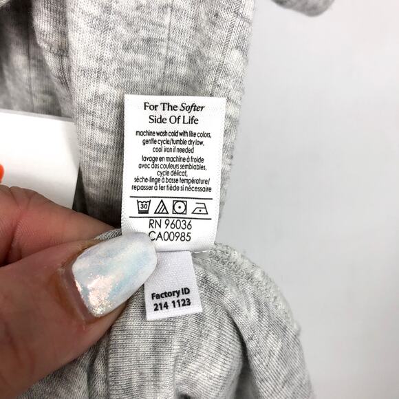 EBERJEY Gisele Rib Relaxed Short PJ Set XL Light Heather Grey TENCEL Modal NWOT - Picture 10 of 12